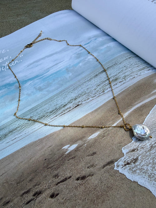 Coin Pearl Pendant Necklace