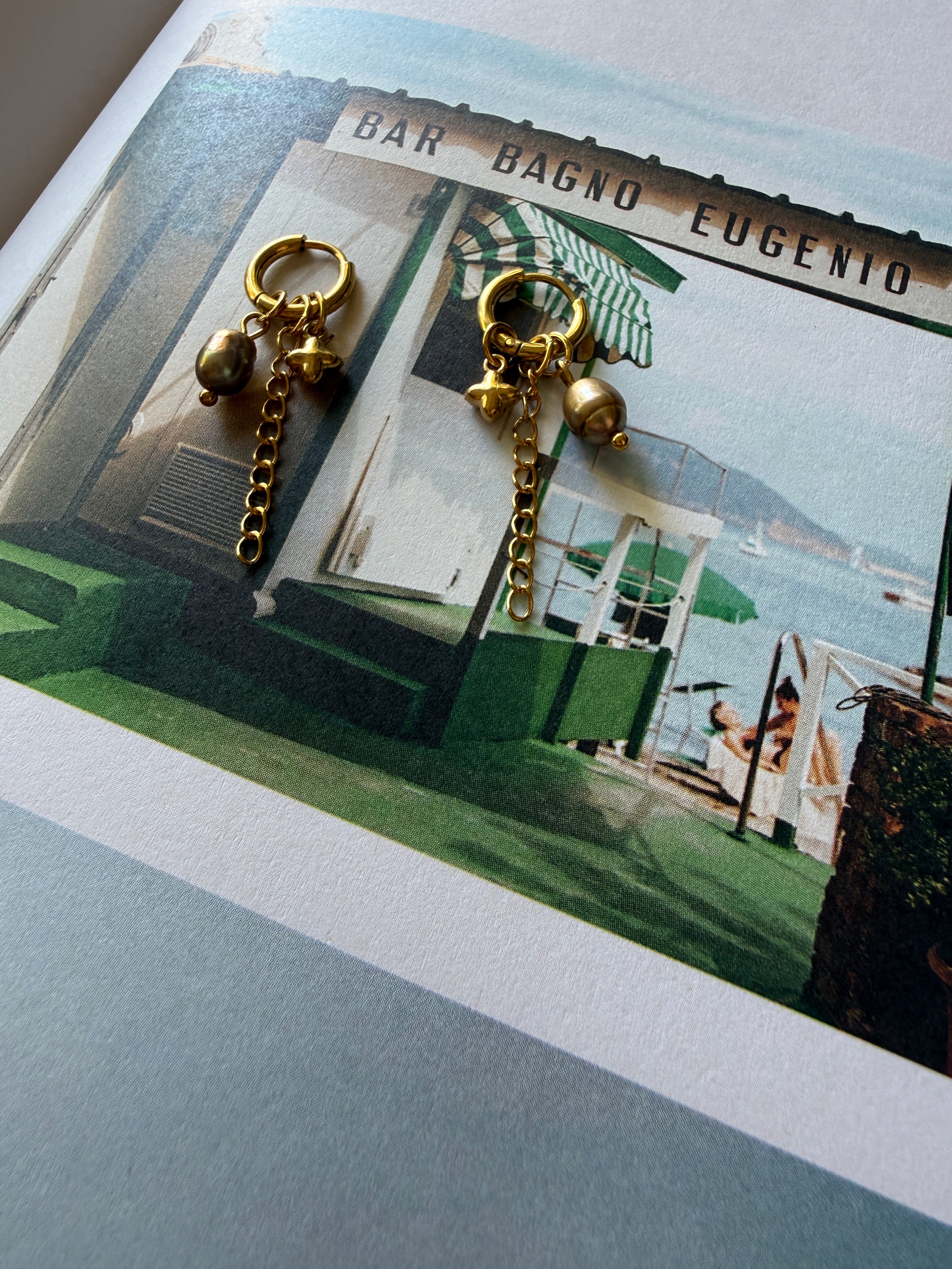 Drop Chain Charm Earrings