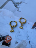Dainty Cherry Huggie Hoops