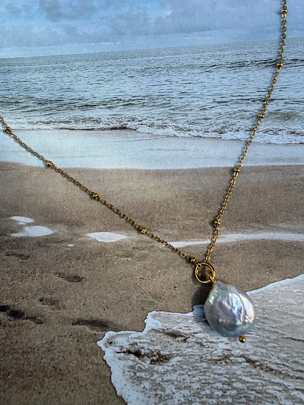 Coin Pearl Pendant Necklace