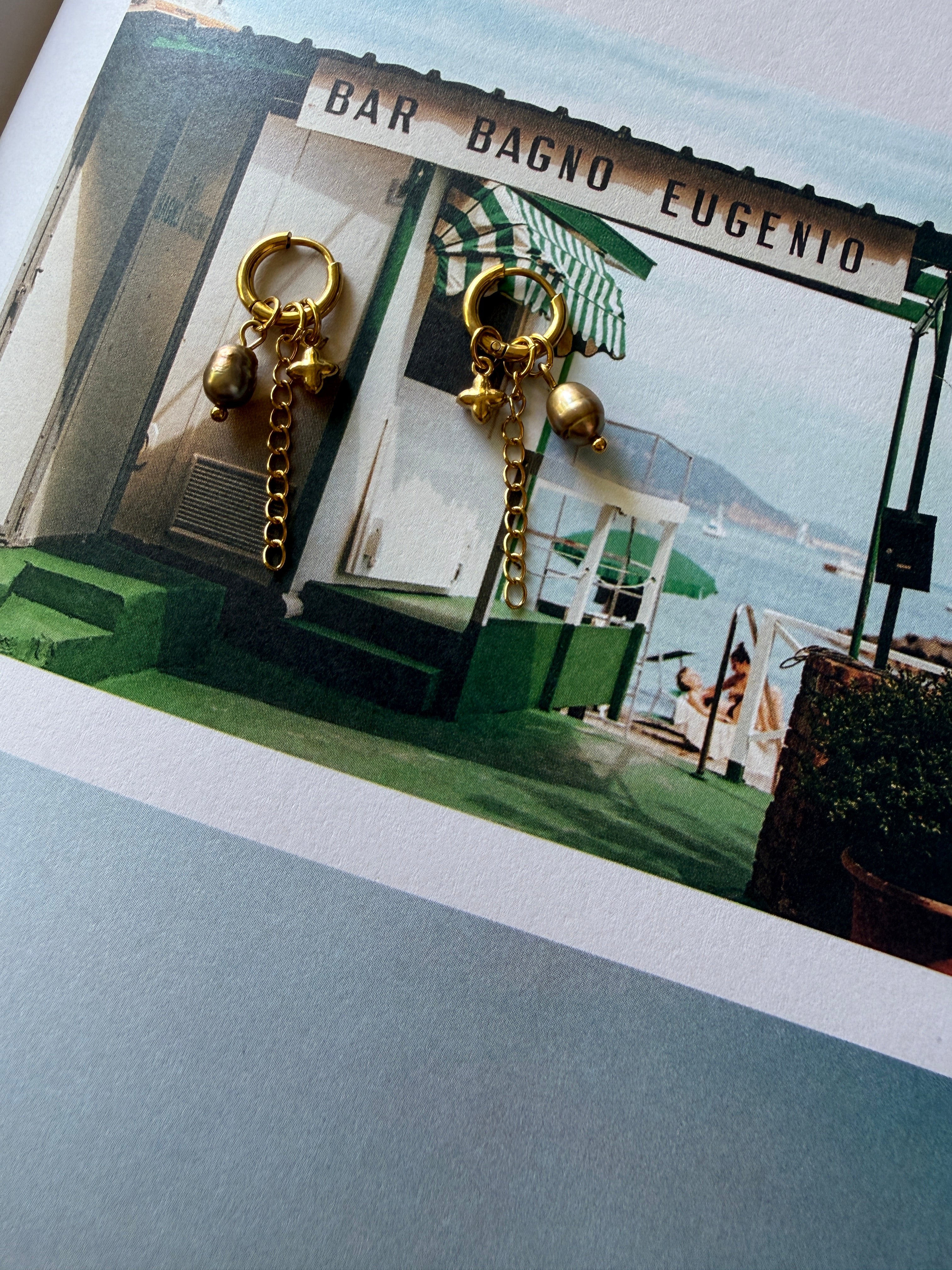 Drop Chain Charm Earrings